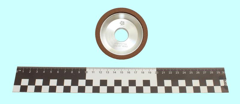 Круг алмазный 12А2-45град.(чашечный конический)  75х6х3х21х20 SSD-2(АС4)  80/63, 100% В2-01 17,2 карат "TLX"