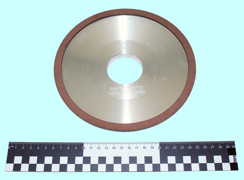 Круг алмазный 12А2-20град.(тарельчатый) 200х10х2х51  SSD-2(АС4) 100/80 100% В2-01 52,5кар. "TLX"