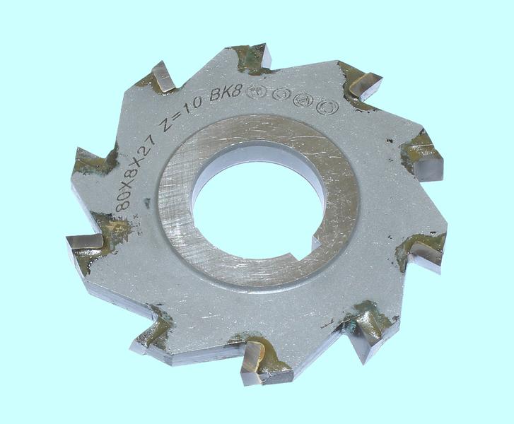 Фреза дисковая 3-х сторонняя  80х 8х27, Z=10 ВК8 с разнонаправл.зубьями "TLX"