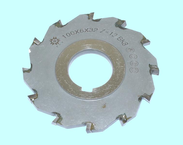Фреза дисковая 3-х сторонняя 100х 6х32, Z=12 ВК8 с разнонаправл.зубьями "TLX"