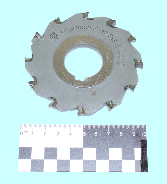 Фреза дисковая 3-х сторонняя 100х 6х32, Z=12 ВК8 с разнонаправл.зубьями "TLX"