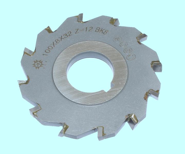 Фреза дисковая 3-х сторонняя 100х 8х32, Z=12 ВК8 с разнонаправл.зубьями "TLX"