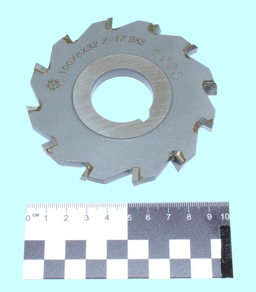 Фреза дисковая 3-х сторонняя 100х 8х32, Z=12 ВК8 с разнонаправл.зубьями "TLX"