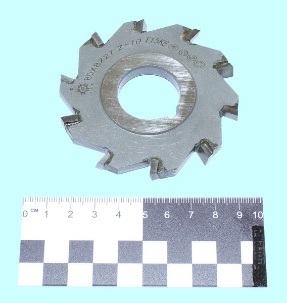 Фреза дисковая 3-х сторонняя  80х 8х27, Z=10 Т15К6 с разнонаправл.зубьями "TLX"