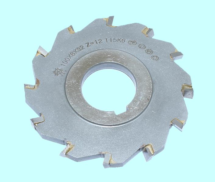 Фреза дисковая 3-х сторонняя 100х 8х32, Z=12 Т15К6 с разнонаправл.зубьями "TLX"