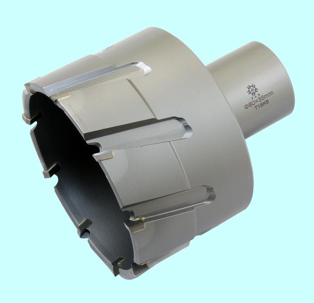 Сверло d 80х30 корончатое кольцевое Т15К6 хвостовик Weldon 32мм по металлу "TLX"