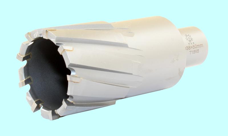 Сверло d 38х50 корончатое кольцевое Т15К6 хвостовик Weldon 19мм по металлу "TLX"