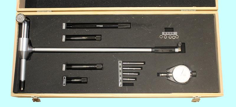Нутромер Индикаторный 450-700мм НИ-700 глуб. измерений 430мм (0,01) 5 вставок "TLX"