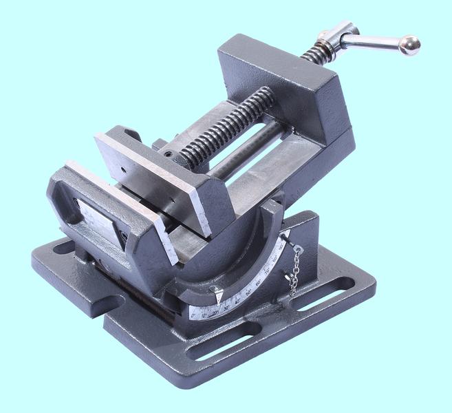 Тиски Станочные синусные 100мм неповоротные для сверлильных станков ход 105мм QКD100 "TLX"