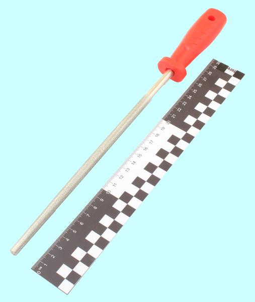 Напильник алмазный круглый 250мм(р.ч. 208мм) 125/100 с пластмассовой ручкой "TLX" d9мм