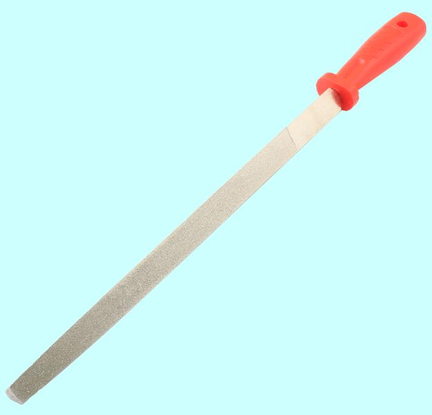 Напильник алмазный 3-х гранный 300мм (р.ч. 250мм) 125/100 с пластмассовой ручкой "TLX"