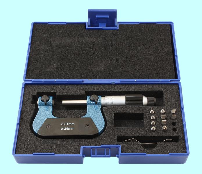 Микрометр Резьбовой со вставками  МВМ- 25, 0-25 мм (5 пар вставок) "TLX"