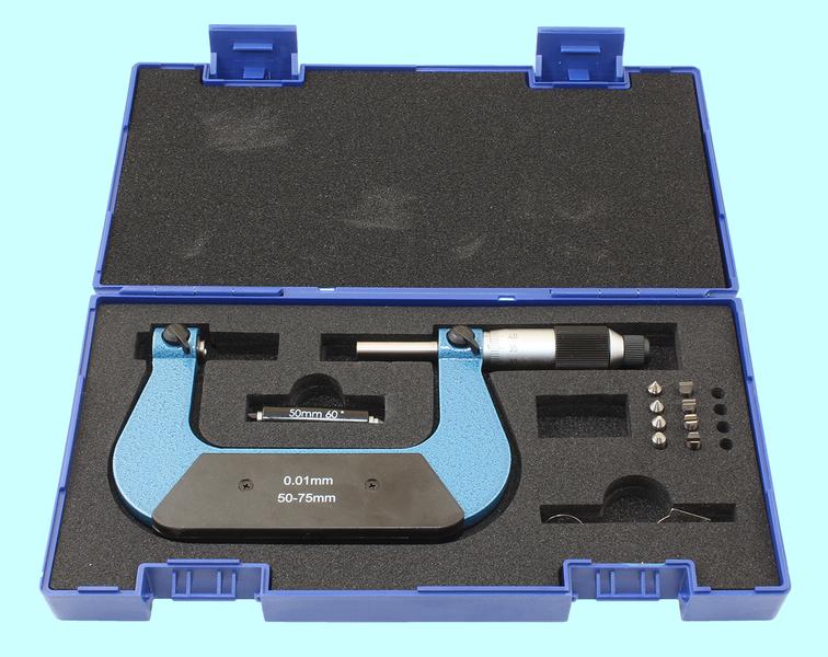 Микрометр Резьбовой со вставками  МВМ- 75, 50-75 мм (4 пары вставок) "TLX"
