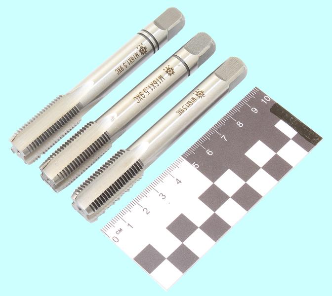 Метчик М16,0 х 1,5 9ХС ручной, комплект из 3-х шт. "TLX"