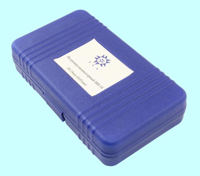 Нутромер Индикаторный  10-18мм НИ-18 глуб.изм. 50мм (0,01), 9 вставок "TLX"