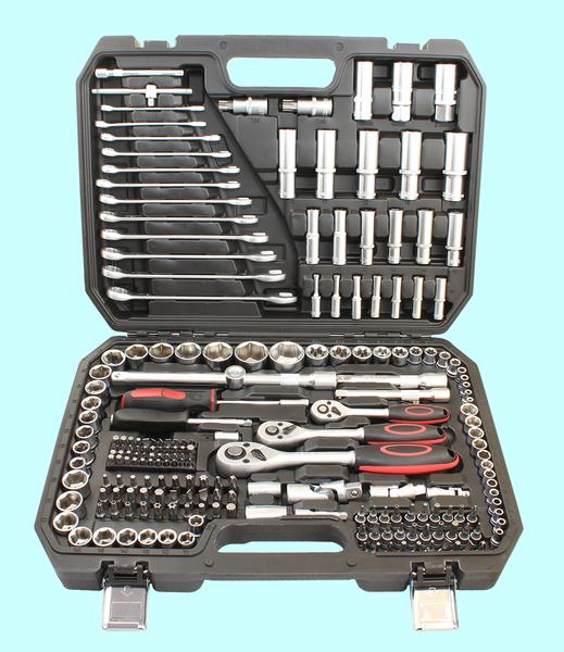 Набор "CNIC"216 предметов JS-B5216M (торцевые головки 1/4"-1/2"-3/8", ключи, вставки) CrV в кейсе