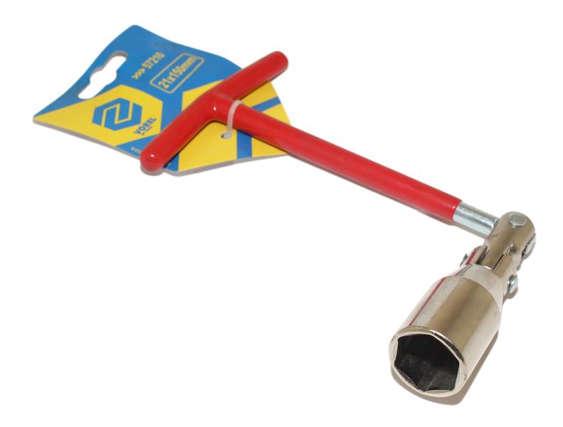 Ключ Торцевой свечной шарнирный 21мм с Т-образной ручкой хром (57210)