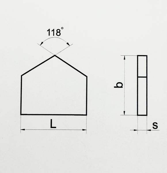 Пластина 14271 ВК8 (9,5х8х1,7) (для сверл спиральных и с прямыми канавками)